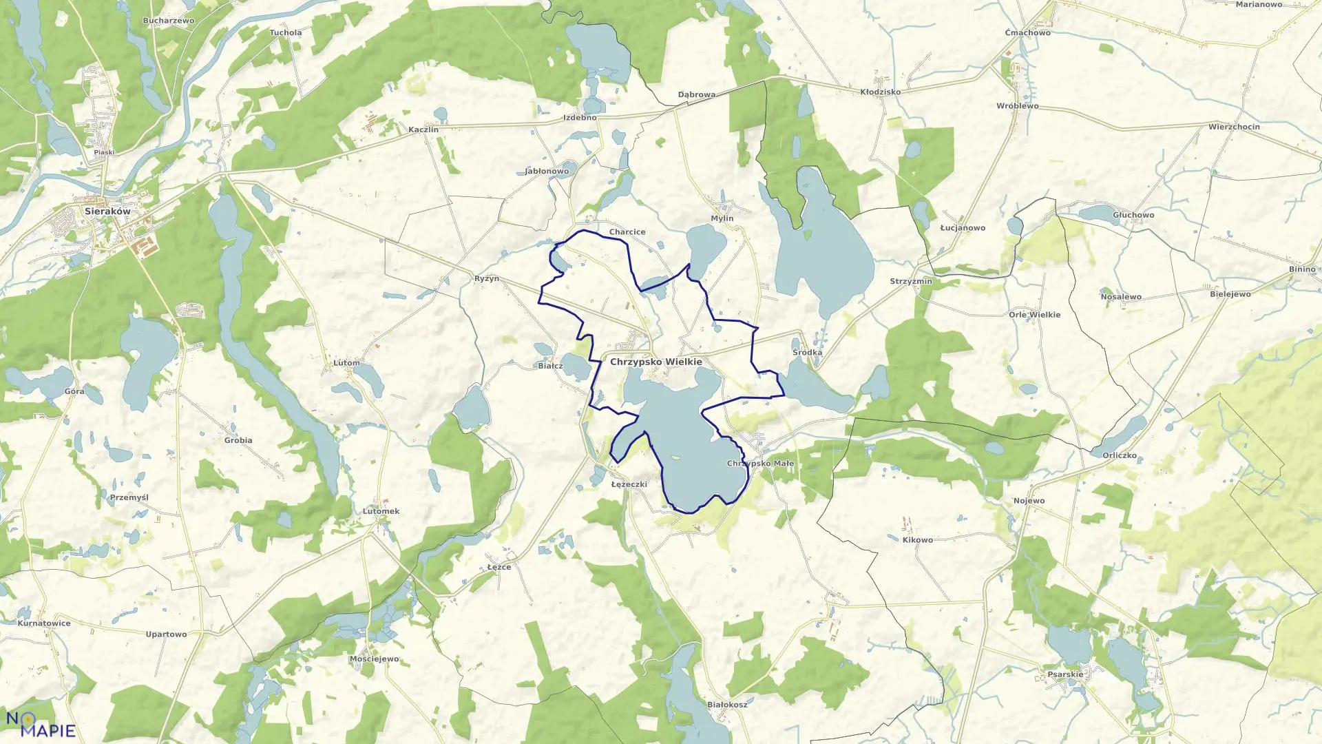 Mapa obrębu CHRZYPSKO WIELKIE w gminie Chrzypsko Wielkie